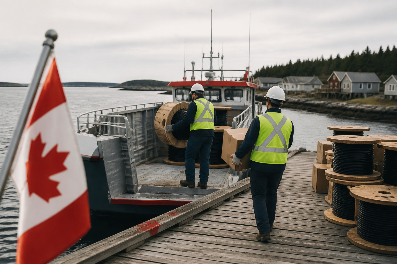 Loading Supplies for Tancook Islands High-Speed Internet Project
